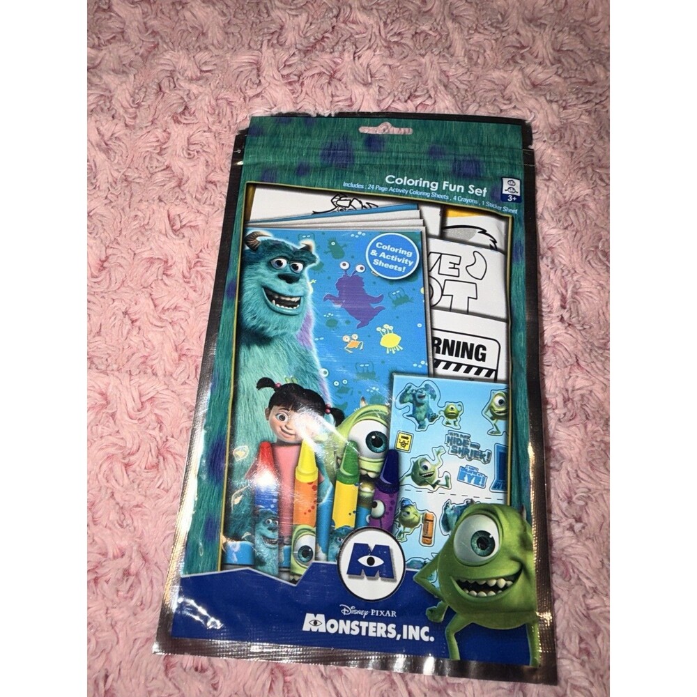 Disney Monsters Inc. Play Pack Grab & Go Pixar Color Book Boo Mike Sulley Door